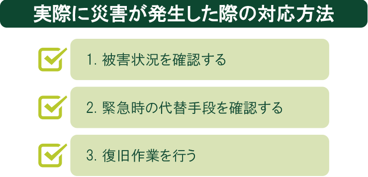 実際に災害が発生した際の対応方法
