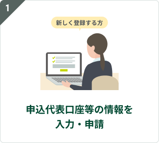 申込代表口座等の情報を入力・申請