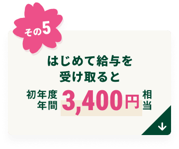 �͂��߂ċ��^���󂯎��Ə��N�x�N��3,400�~����