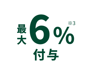 最大6%※3付与