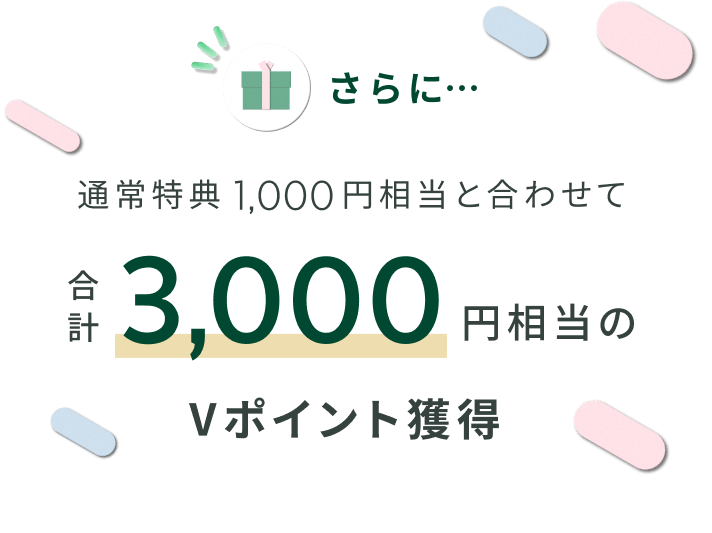 ����Ɂc�ʏ���T1,000�~�����ƍ��킹�č��v3,000�~������V�|�C���g�l��