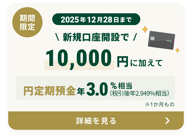 Ԍ 2025N1228܂ VKJ݂10,000~ɉĉ~a N3.0iňN2.949j1́A100~