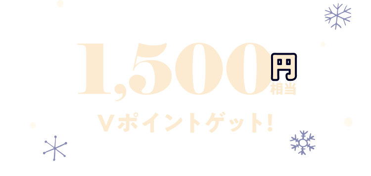 ここまでで、もれなく1,500円相当Vポイントゲット!