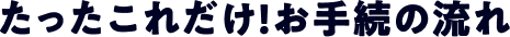 たったこれだけ!お手続の流れ