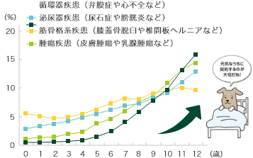 加齢にともない増えてくるワンちゃんの疾患