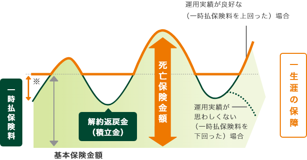 変額終身保険(円建/外資建)のイメージ図