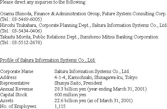 Strategic Alliance between Future System Consulting Corp. and Sakura Information Systems Co., Ltd.(2/2)