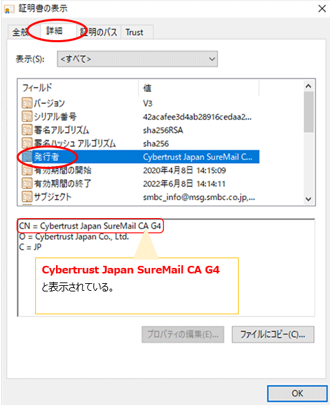 uCybertrust Japan SureMail CA G4v\Ă邱ƂmF